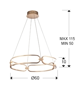Подвесной светильник Colette 60Ø  розовое золото DIM от интернет-магазина IDODOM.RU