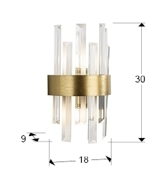 Настенный светильник Grace 2L золотой от интернет-магазина IDODOM.RU