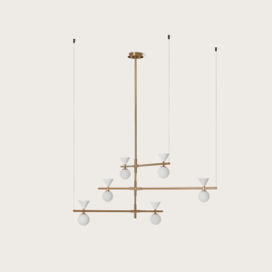 Подвесной светильник Oneta L золотой металл / белый мрамор