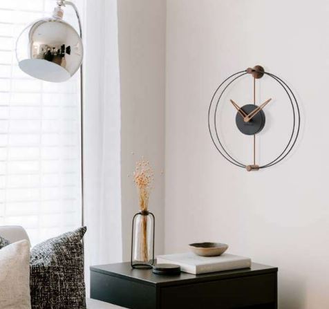 Настенные часы Nano черный/дуб от интернет-магазина IDODOM.RU