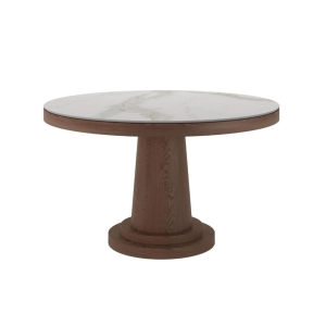 Стол круглый обеденный Bilbo 110, керамика матовая белая