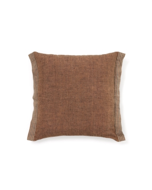 Чехол для подушки Niven из льна оранжевого цвета с боковыми полосками 45 x 45 см