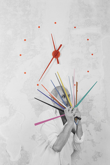 Часы Oj Mini Red 50 см (красный) от интернет-магазина IDODOM.RU