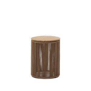 Dandara Журнальный столик из стали и бежевого шнура 40 см