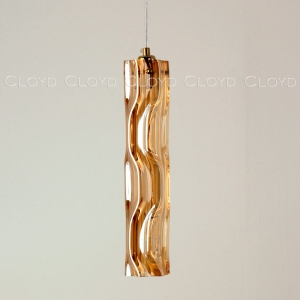 Подвесной светильник Cloyd ICEBERG-A P1 / Ø8 см - латунь - янтарное стекло (арт.11642)