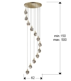 Люстра Aquaria 12L матовое золото от интернет-магазина IDODOM.RU