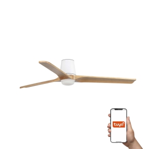 Потолочный вентилятор HEYWOOD TUB L Ш1320 белый/сосна 3P LED 10W TUYA