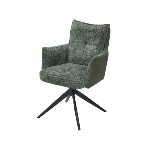 Стул с подлокотниками Gilad ткань комби зеленый, поворотный механизм 360 градусов