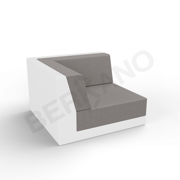 Угловой модуль Quarter modular с подушками Snow White / Graphite