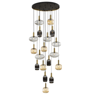 Люстра Norma 18L черный/латунь