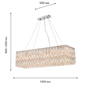4723-10P, подвесная люстра, L1000xW300xH250/1300, 10xE14x40W, excluded