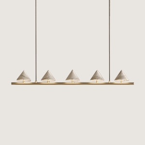 Подвесной светильник Anza 5L золотой металл/белый мрамор