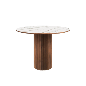 Стол круглый Denver 100, керамика матовая / опора дерево