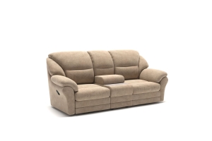 San-Remo диван 2 реклайнера и бар велюр бежевый