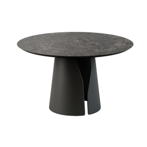 Стол круглый GIO 100, керамика матовая, черная