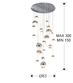 Подвесной светильник Sphere LED 27L Ø80 DIM BLUETOOTH ССТ цветной 500 см от интернет-магазина IDODOM.RU