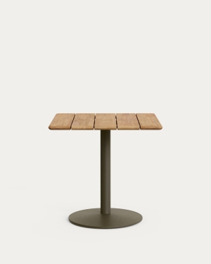 Уличный стол Esilda из акации и зелёной стали 80х80 см