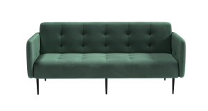 Monaco диван-кровать прямой с подлокотниками, трехместный, бархат зеленый 19