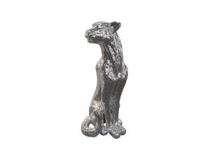 Декоративная фигура леопарда Baguira серебряная правая