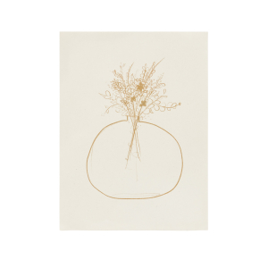 Erley Принт на белой бумаге с вазой для цветов горчичного цвета 29,8 x 39,8 см