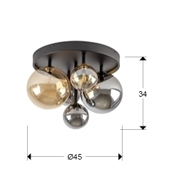 Потолочный светильник Dark 5L черно-латунный от интернет-магазина IDODOM.RU