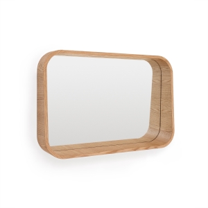 Salaya Зеркало в раме из ламинированной фанеры ясеня в натуральной отделке, 90 x 60