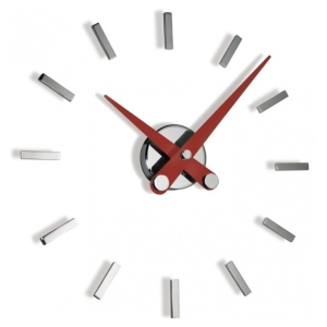 Настенные часы Puntos Suspensivos 12 хром-красный