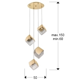 Подвесной светильник Priscila 4L золотой от интернет-магазина IDODOM.RU