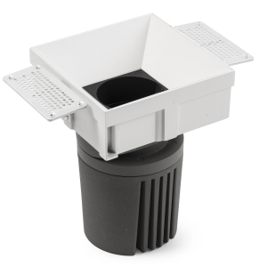 Встраиваемый светильник Deep 90 квадратный без рамки белый 15° 4000K CRI95 распространение