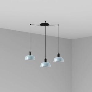 Подвесной светильник TATAWIN с абажуром сине-серый металл 3xE27