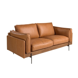 2-местный диван 6272 из коричневой кожи