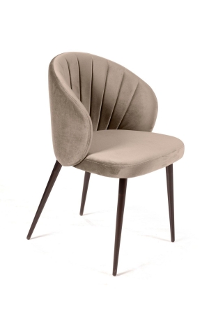 Стул Mont Blanc, бархат пепельно-бежевый 25 / черный конус