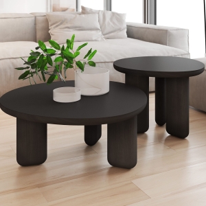 Журнальный столик Momo D600 массив / пластик fenix черный