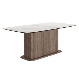 Стол прямоугольный Denver 180, керамика матовая, опора дерево