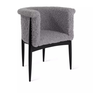 Полукресло Borgese, бук натуральный (эмаль черная), светло-серый