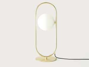 Настольная лампа Abbacus латунь/опаловое стекло