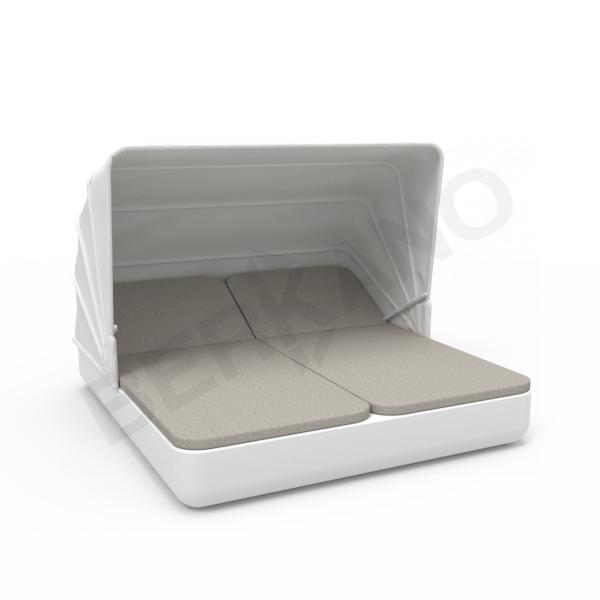 Шезлонг Grace Double Canopy с подушками Snow White, Light grey