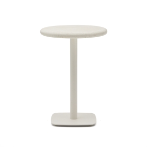 Уличный стол Dina круглый белый из цемента и стали со столешницей Ø70 см