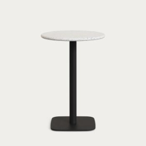 Высокий барный стол Saura со столешницей из белого терраццо 70x70x99 см