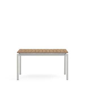 Уличный раздвижной стол Canyelles из полистирола и алюминия светло-серого цвета, 140 (200) x 90