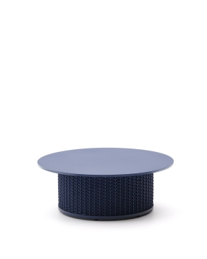 Уличный журнальный столик Sedalis из алюминия с синим шнуром Ø100 см