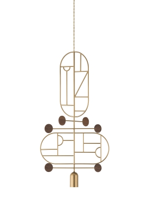 Подвесной светильник Wooden Dots WDS13 Gold/walnut