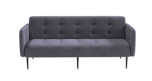 Monaco диван-кровать прямой с подлокотниками, трехместный, бархат серый 27