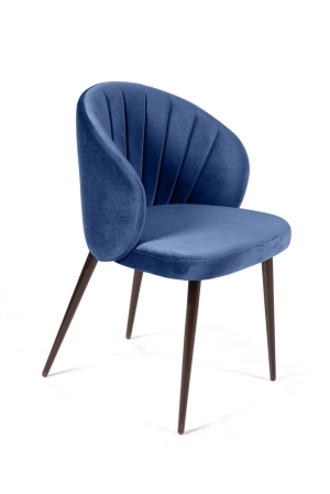 Стул Mont Blanc, бархат синий 29 / черный конус