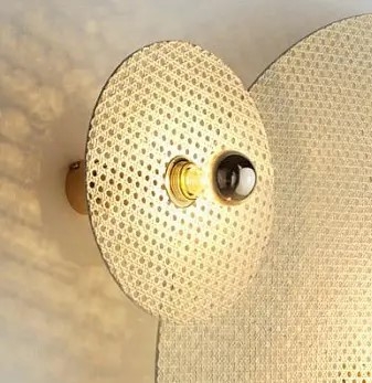 Бра Tan Tan A1053/15 см золотой металл + 1125/30 см натуральный ротанг от интернет-магазина IDODOM.RU