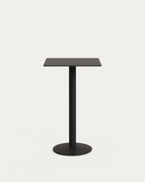 Высокий садовый столик Esilda черный на черном металлическом основании 60 x 60 x 96 см