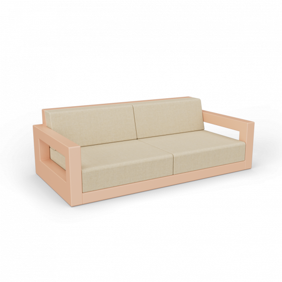Диван Quarter lounge с подушками терракотового цвета / Bone Brown