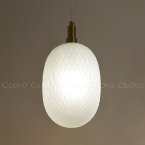 Подвесной светильник Cloyd ZAPFEN P1 / Ø13 см - латунь - белое стекло (арт.11434)