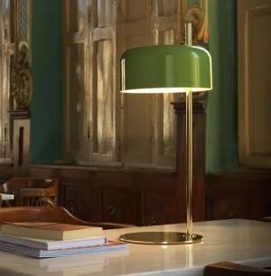 Настольная лампа Lalu золотой - зеленый абажур