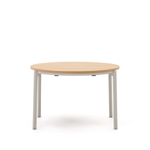 Montuiri раздвижной круглый стол из дубового шпона с серыми ножками